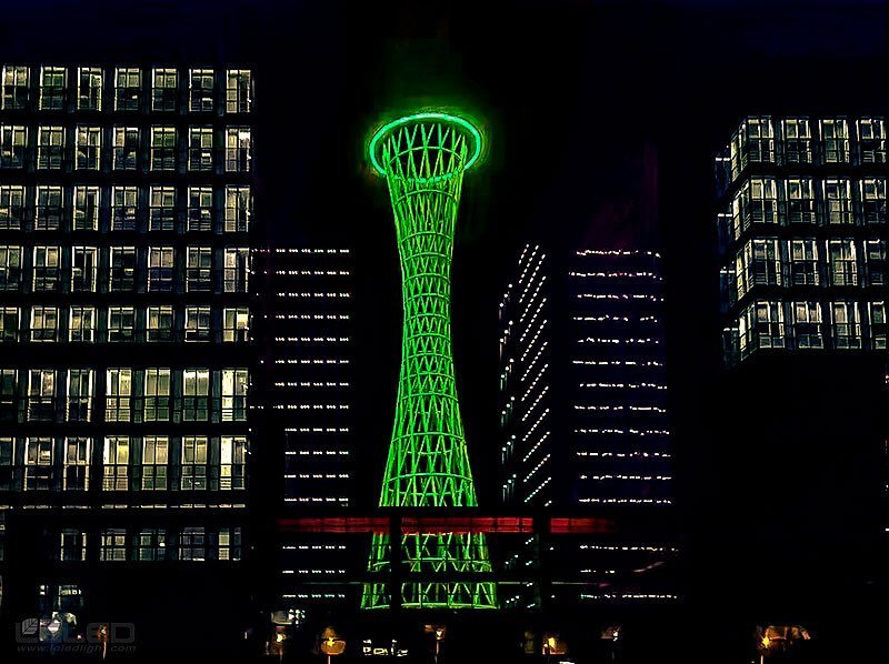 Light projecting high building design idea for super LED high power projector onground lights